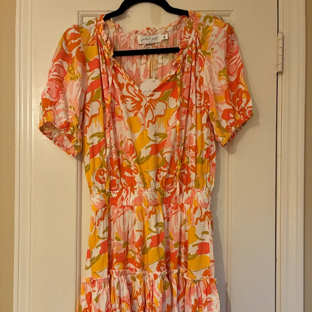 NWT Petal and Pup Feliz Shirred Waist Mini Dress, Small